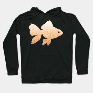 Ombre orange and white swirls doodles goldfish Hoodie